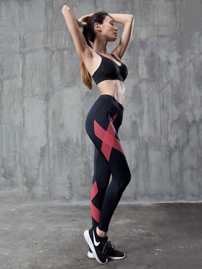 Special X-striped Fitness Sports Leggings