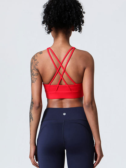 Zip Back Crossover Sports Bra