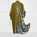 Wearshes Loose Lining Ink Painting Printed Casual Kimono Duster
