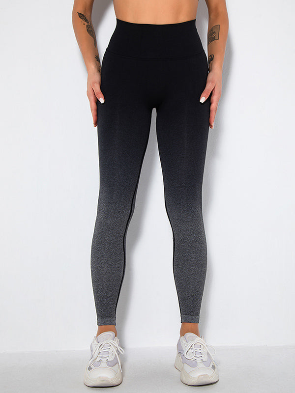 Seamless Gradient Hips-Lift Running Sport Leggings