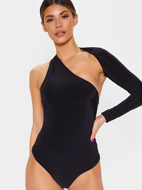 Sexy Solid Color Wrap Backless Bodysuits