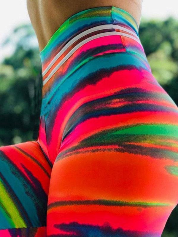 Wrap Printed High Waist Sports Leggings