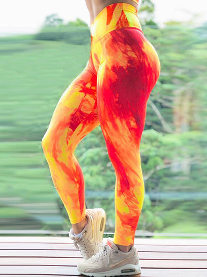 Tie-Dyed Colorful Tight Close-Fitting Sport Leggings