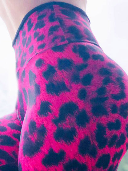 Leopard Print Empire Slim Breathable Yoga Athletic Leggings