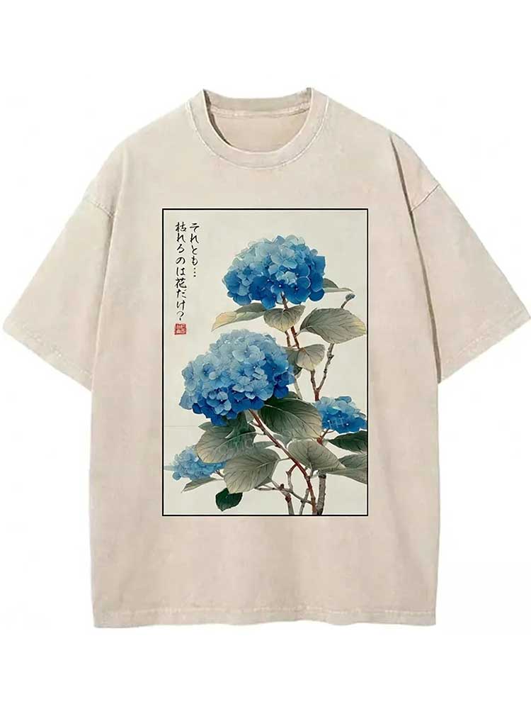 Ukiyoe Hydrangeas: A Reflection Of The Soul Washed T-shirt