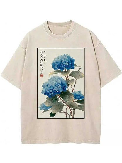 Ukiyoe Hydrangeas: A Reflection Of The Soul Washed T-shirt