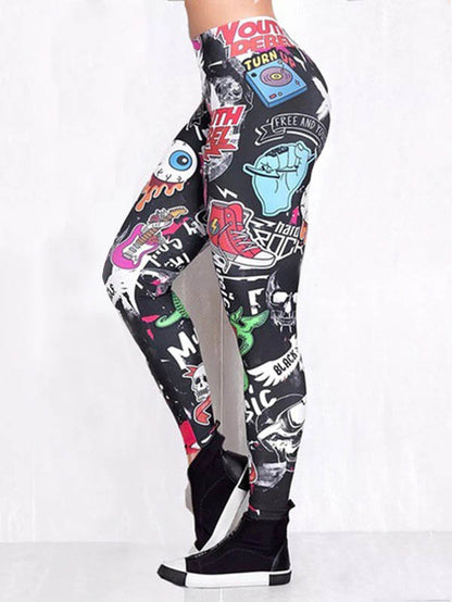 Printed High Waisted Flexible Sports Leggings