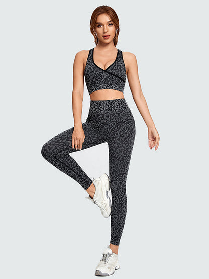 Leopard Camo Bra & Leggings Suits