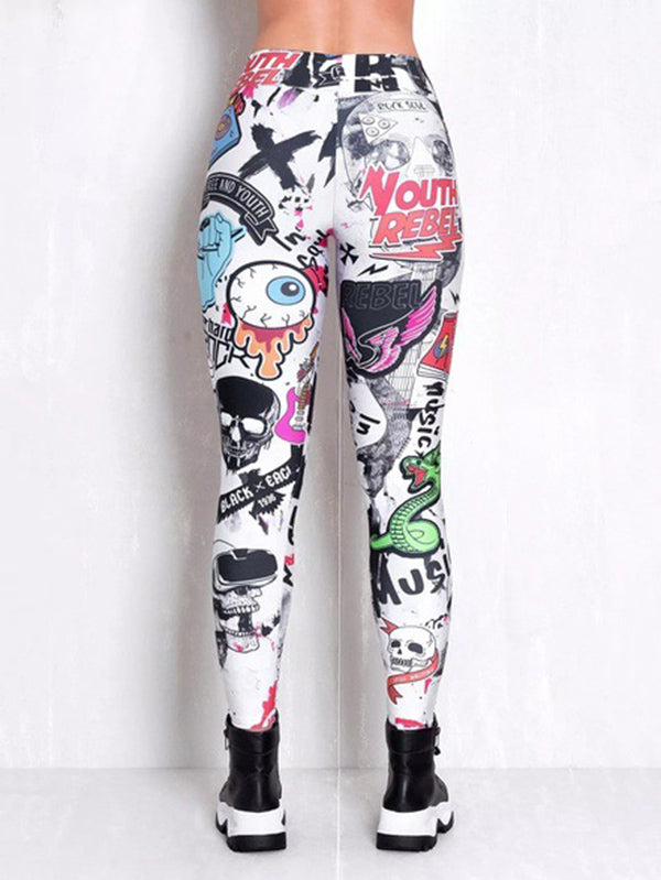 Printed High Waisted Flexible Sports Leggings