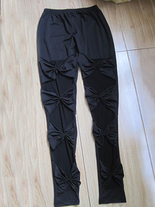 Mesh Split-Joint Bow Leggings