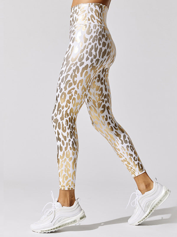 High-Waisted Leopard Wrap Slim Yoga Leggings