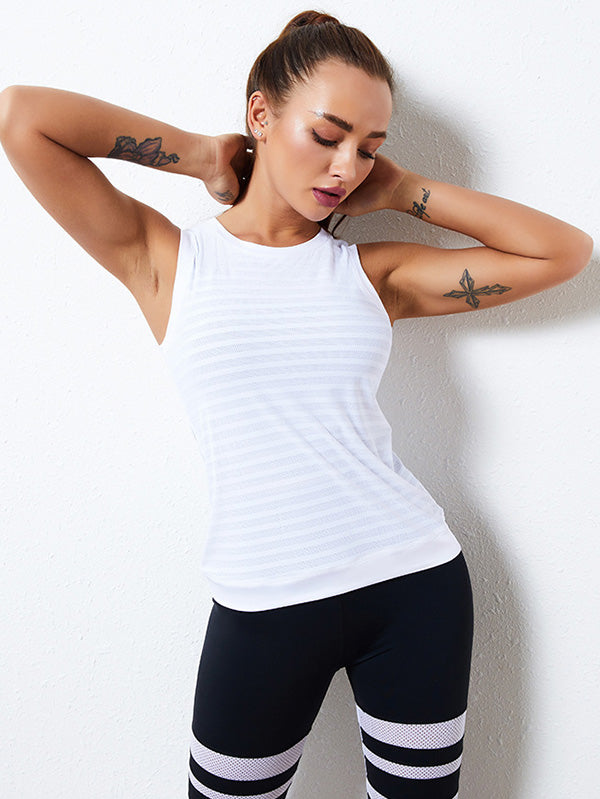 Breathable Solid Color Sleeveless Loose Vest Top