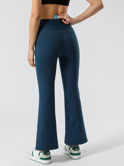 Solid Color Flexible High-Waisted Yoga Pants