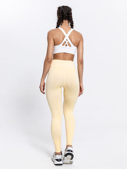 Skinny Wrap Yoga Bottoms High-Waisted Solid Color Leggings