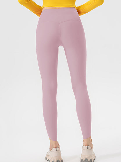 Skinny Leg Wrap Breathable High-Waisted Hollow Solid Color Leggings