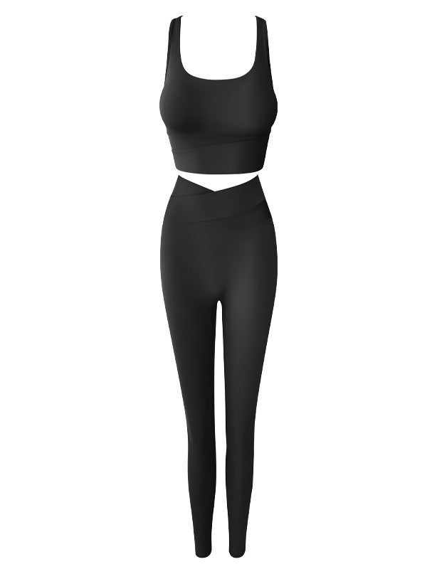 Contrast Color Bra&Leggings Suits