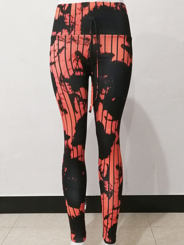 Abstract Line Printing Empire Slim Yoga Athletic Leggings