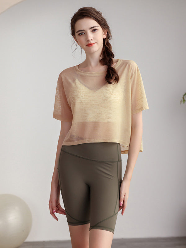 Loose Solid Color Round-Neck T-Shirts