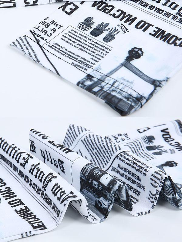 Newspaper Printed Yoga Ninth Leggings