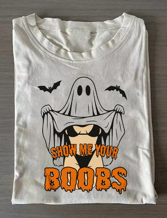 Halloween Ghost Show Me Your Boobs T-Shirt