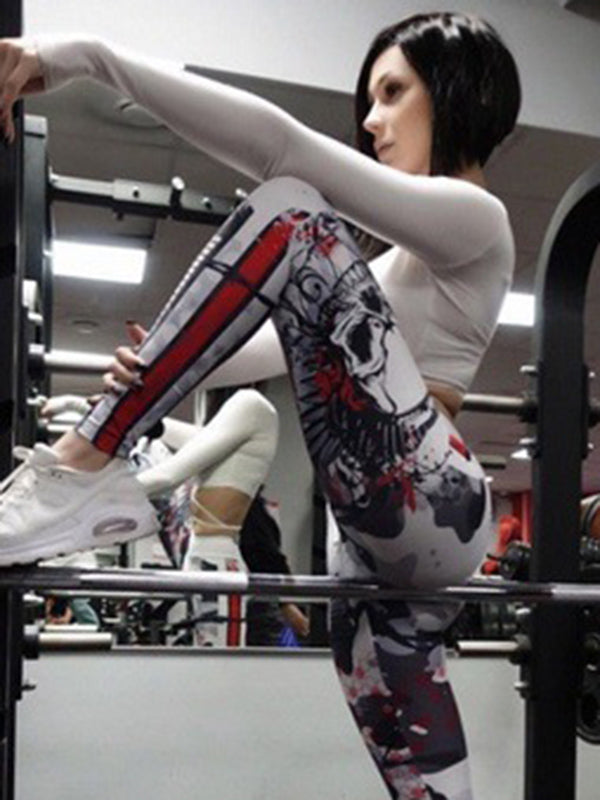 Skull Printed Ninthsports Leggings