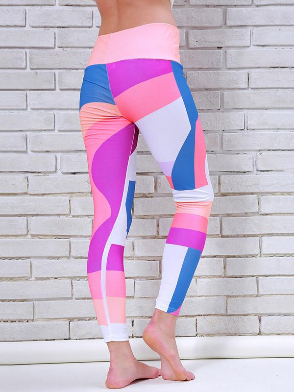 Multicolor Geometric Printed Slim Yoga&Gym Leggings