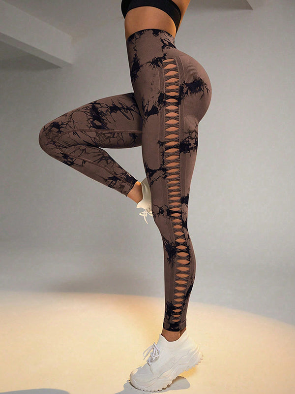 Skinny Hollow Printed Leggings