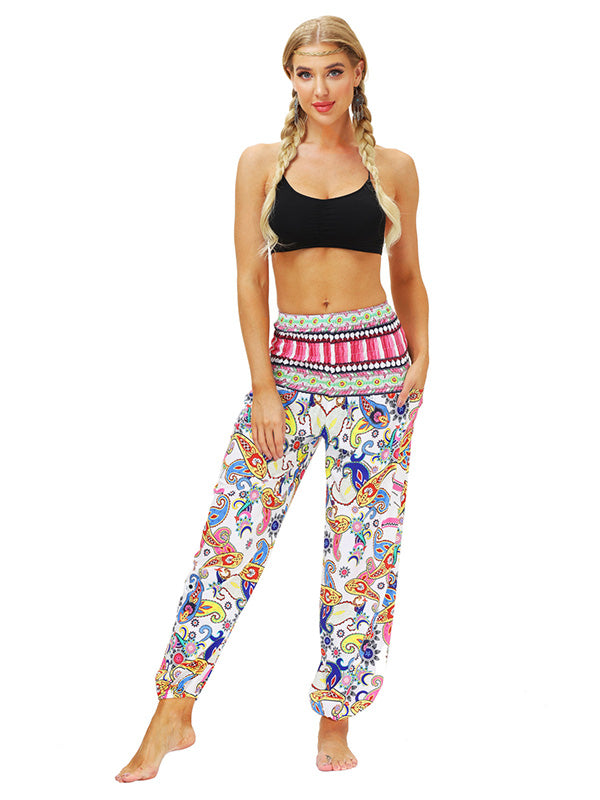 Leisure Digital Printing Wide-Leg Loose Yoga Bloomers