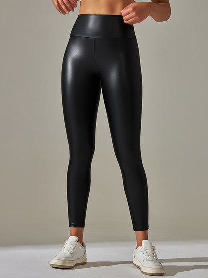 Skinny Wrap High-Waisted Solid Color Leggings