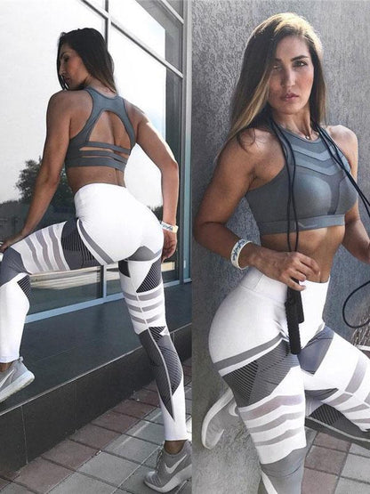 High-Waisted Color Block Wrap Sports Leggings