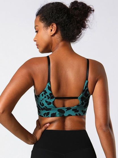 Leopard Print Sling Sports Bra