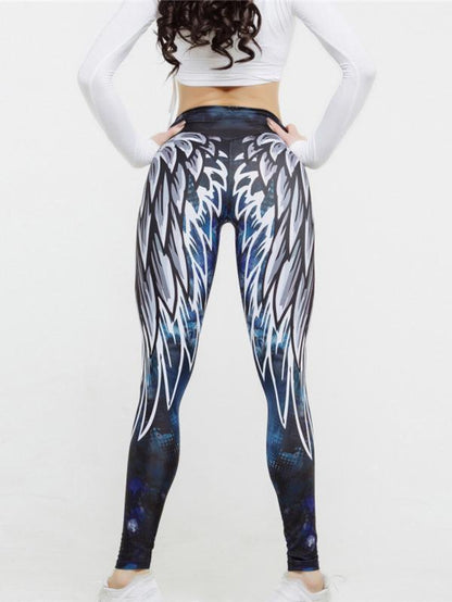 Wings Printed Sports Yoga Leggings