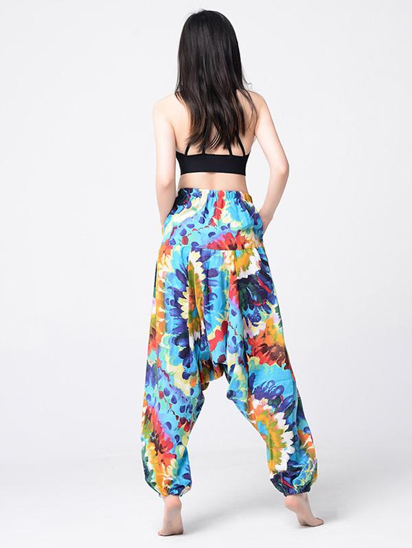 National Printed Loose Bloomers Yoga Bottoms