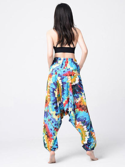 National Printed Loose Bloomers Yoga Bottoms