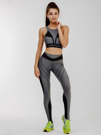 Contrast Color Wrap  High-Waisted Sports  Leggings