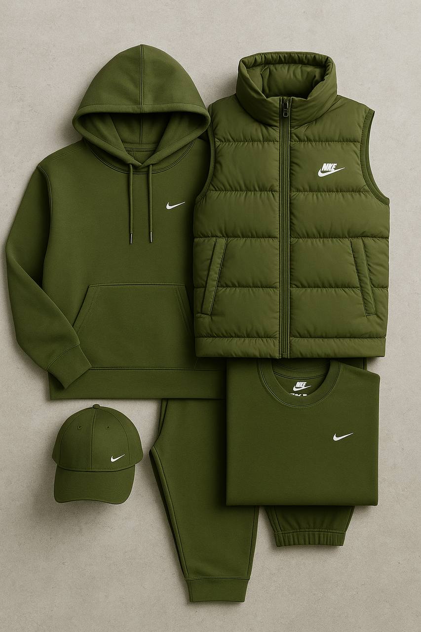 NkTM Complete Set – Sweatshirt, Pants, Puffer Jacket & T-shirt