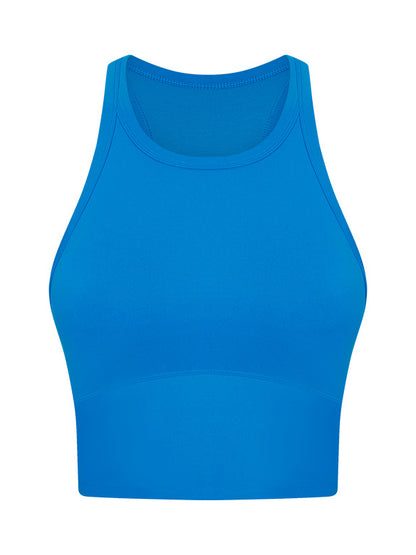 Skinny Wrap Yoga Tops Solid Color Round-Neck Bra