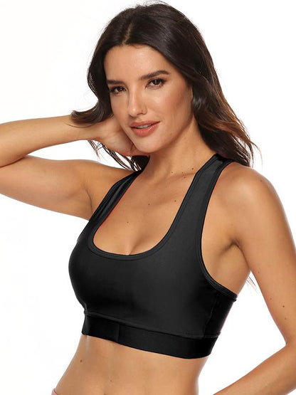 Solid Color Shockproof Back Cross Sports Bra