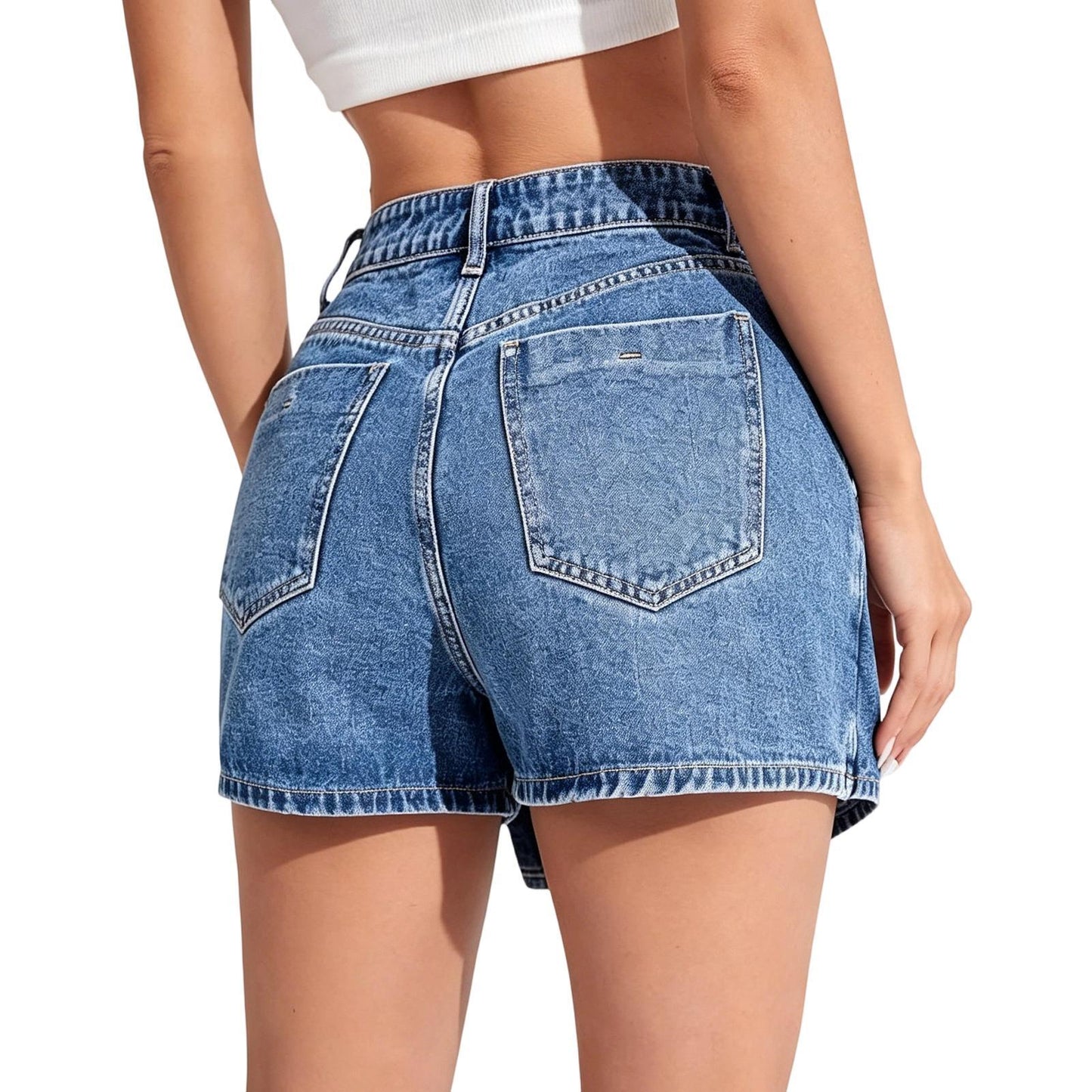 Jean Skort Mid Rise Button Front Jean Skirts with Shorts Casual Summer Mini Skorts for Dating Streetwear astounding