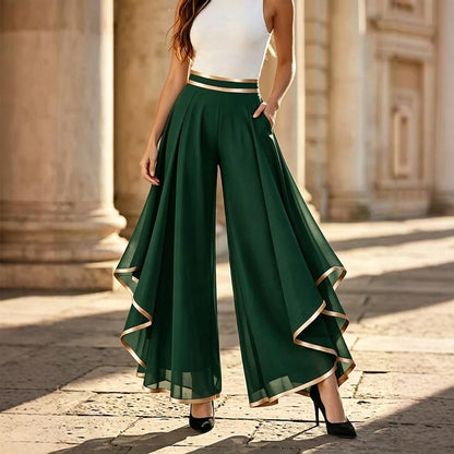 Chiffon Pants for Women High Waisted Casual Wide Leg Chiffon Pants Flowy Lounge Trousers for Daily Vacation beautiful