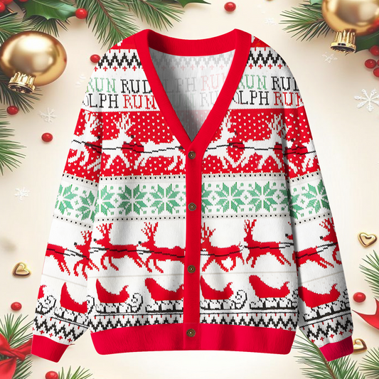 Unisex New Year's Christmas Ugly Cardigan Sweaters