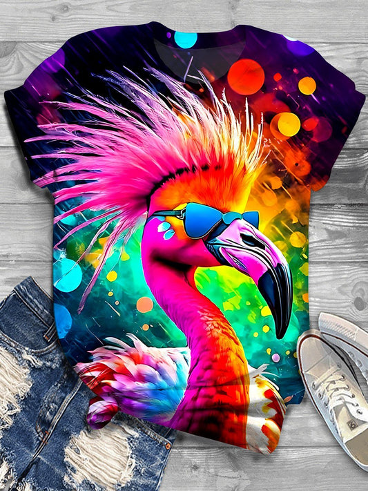 Hawaiian Flamingo Women's Short Sleeve Crew Neck T-shirt