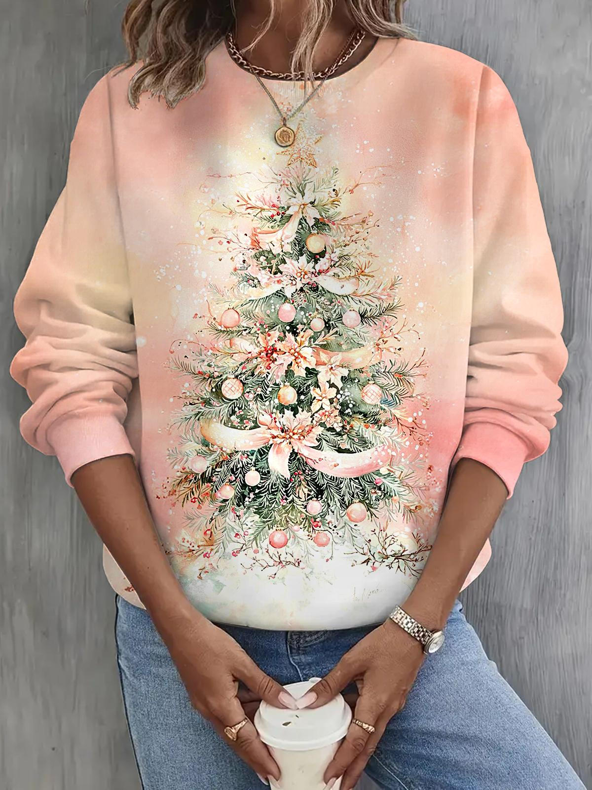 Christmas Tree Long Sleeve Casual Top