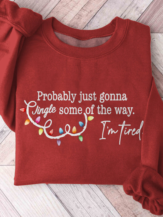 Winter Christmas Printed Long Sleeve Casual Top