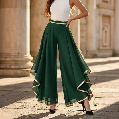 Chiffon Pants for Women High Waisted Casual Wide Leg Chiffon Pants Flowy Lounge Trousers for Daily Vacation beautiful