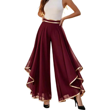 Chiffon Pants for Women High Waisted Casual Wide Leg Chiffon Pants Flowy Lounge Trousers for Daily Vacation beautiful