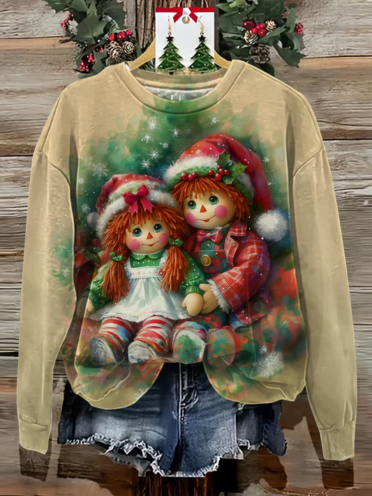 Christmas Toyland Printed Long Sleeve Casual Top