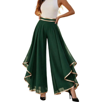 Chiffon Pants for Women High Waisted Casual Wide Leg Chiffon Pants Flowy Lounge Trousers for Daily Vacation beautiful