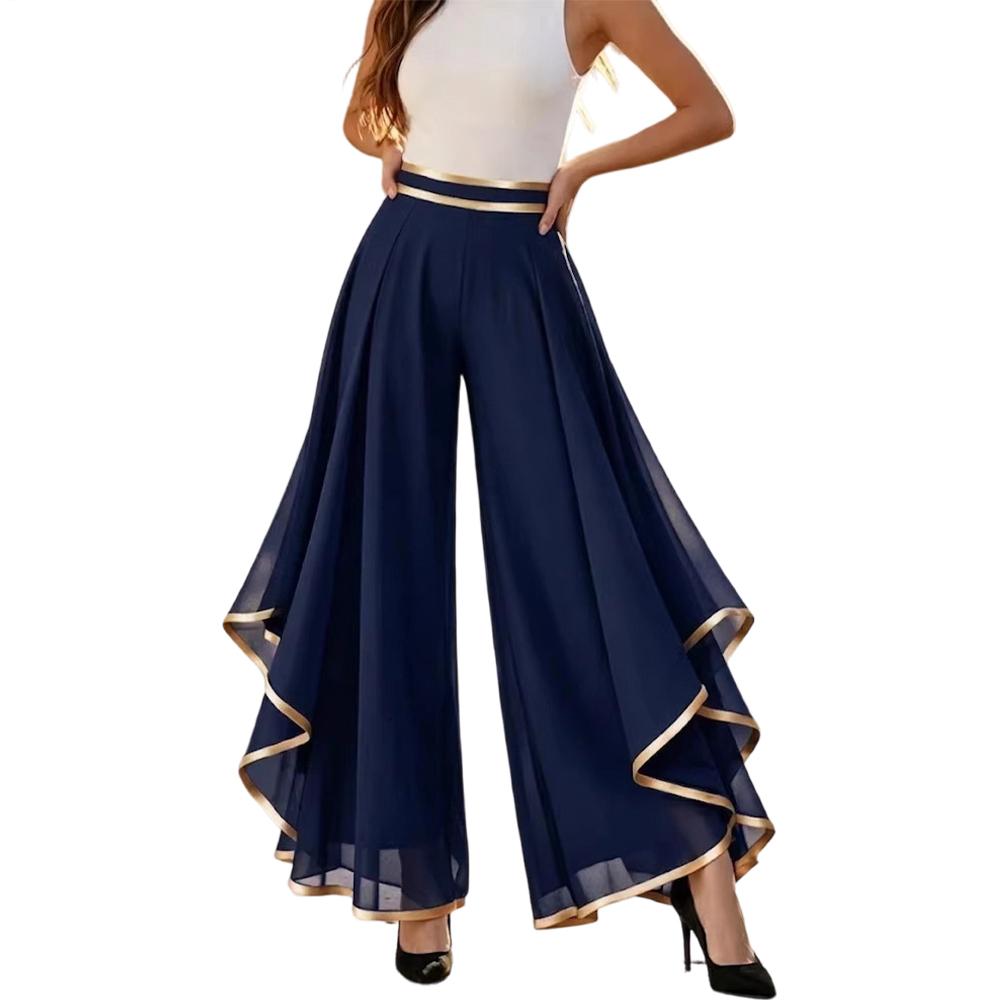 Chiffon Pants for Women High Waisted Casual Wide Leg Chiffon Pants Flowy Lounge Trousers for Daily Vacation beautiful